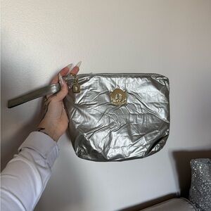 Metallic Silver makeup bag